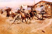 Charles M Russell Smoke of a .45 Spain oil painting reproduction